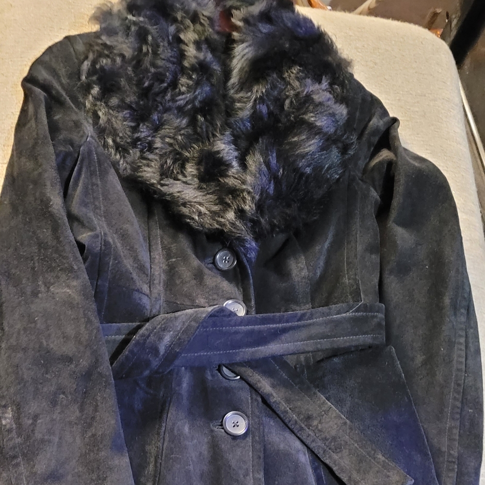 Leather sueded coat